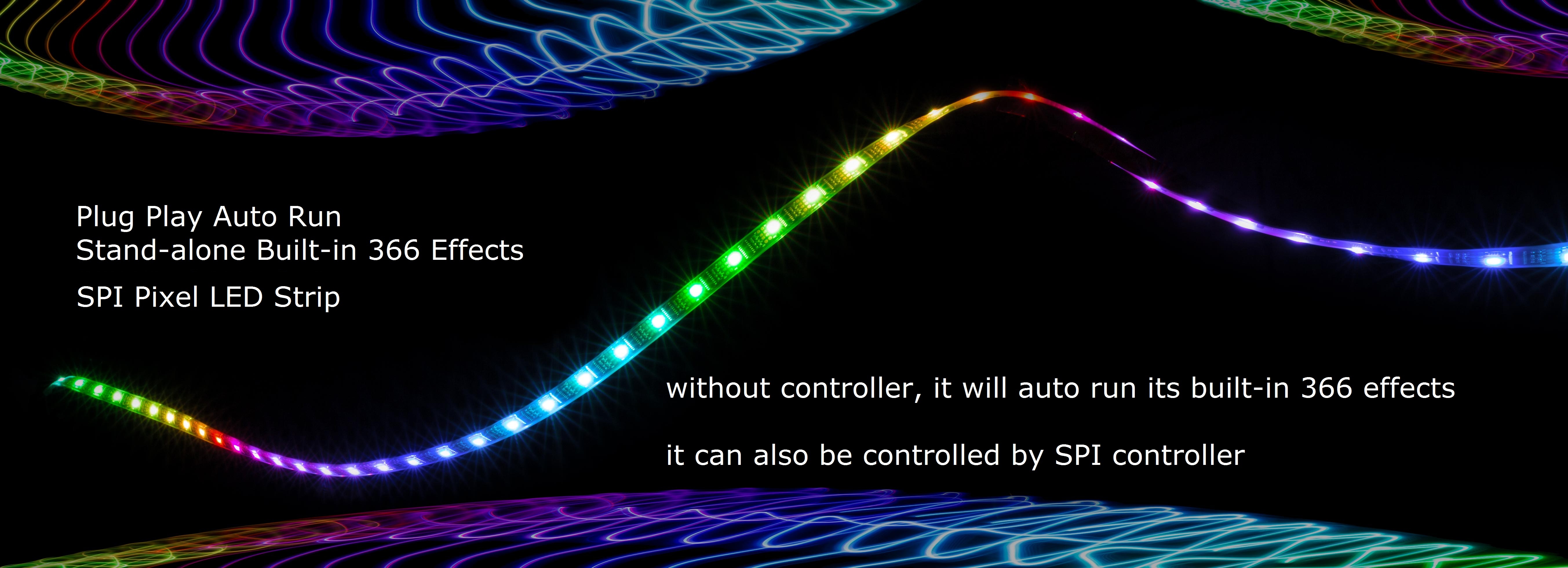 built-in effects auto run pixel spi led strip