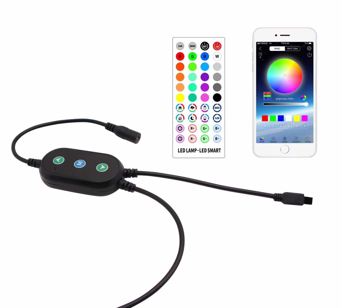 Bluetooth APP RGB LED Controller DC 5-24V - Mini For 3528 5050 Strips