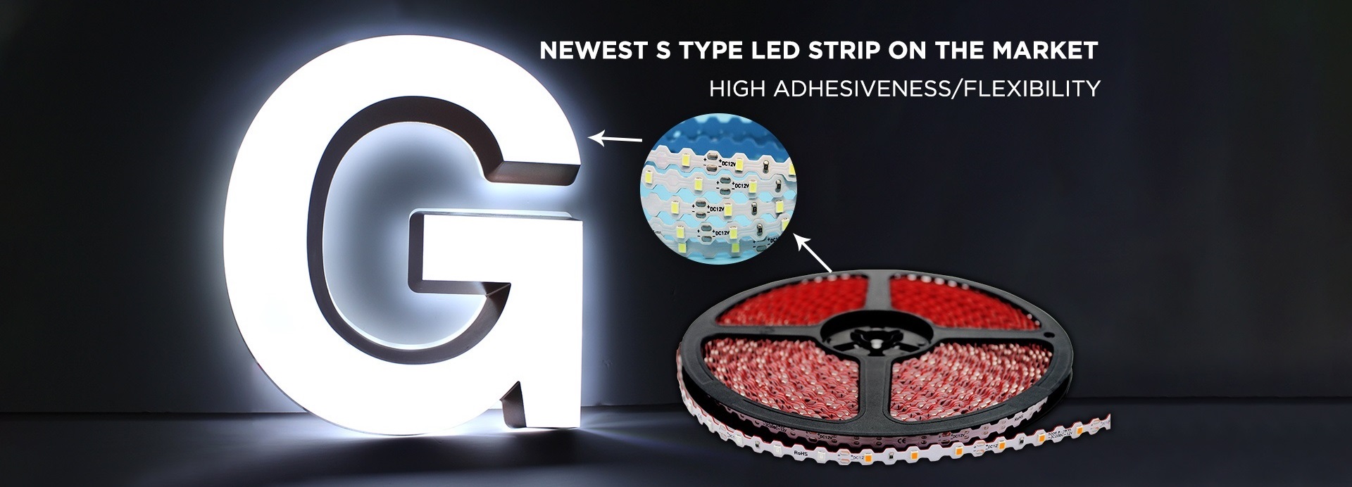 S shape flexible led strip for led letter channel