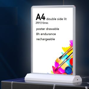 A4 A5 Poster Drawable LED Lit Desktop Poster Board with Rechargeable Battery